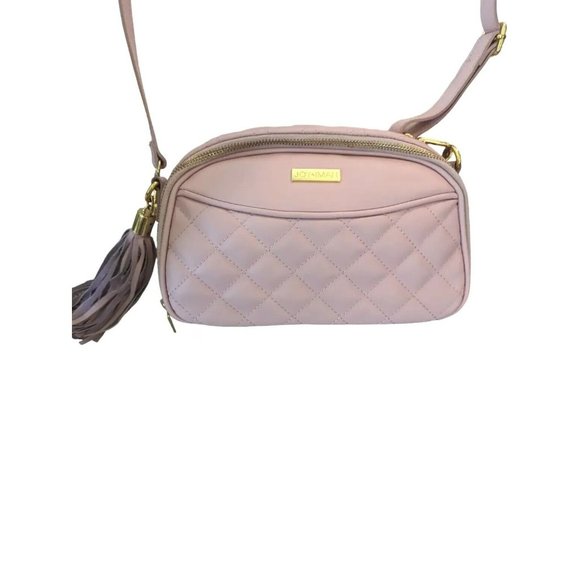 Joy & Iman Handbags - Joy & Iman Diamond Quilted Genuine Leather Crossbody with RFID Dark Blush